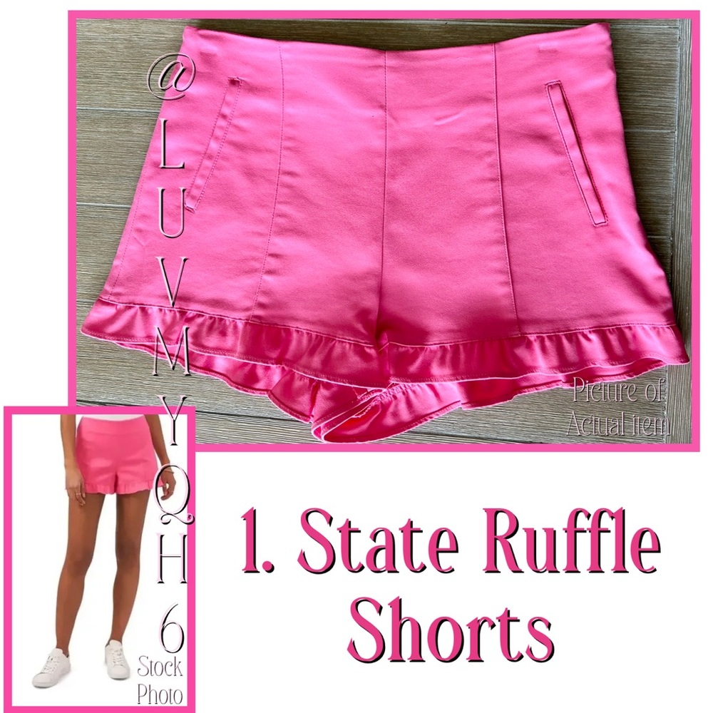 1. State Pink Ruffle Shorts